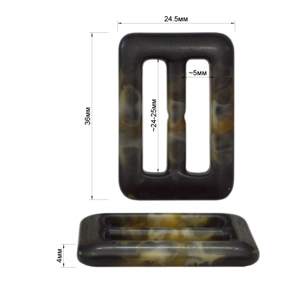 Пряжка пластик, 2,5см, цвет кофе черный